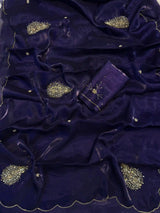 Deep Purple Shimmery Tissue Silk Designer Saree