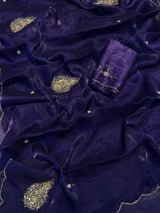 Deep Purple Shimmery Tissue Silk Designer Saree