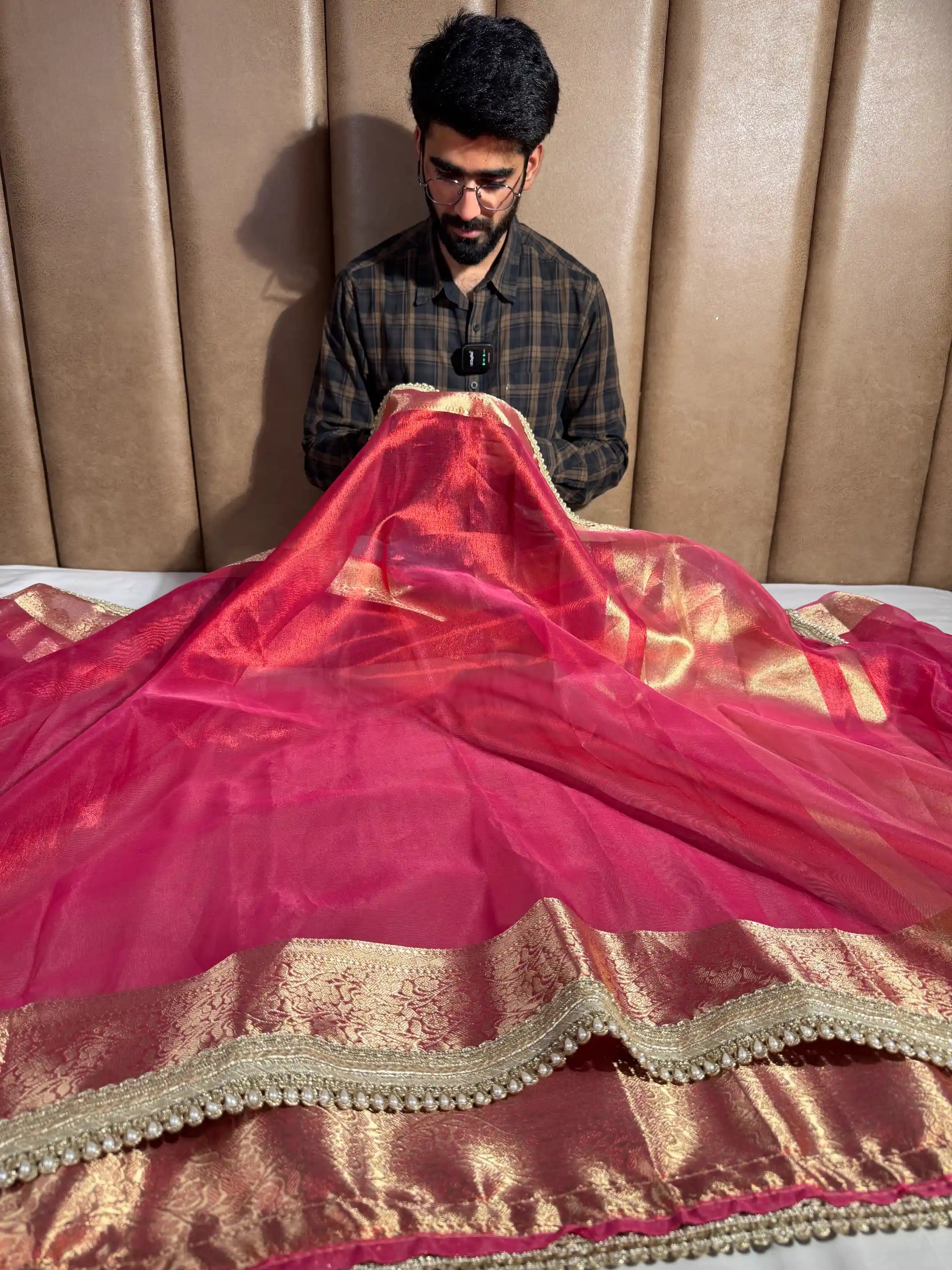 Dhoop Chaon Tissue Silk Lacework Banarasi Saree