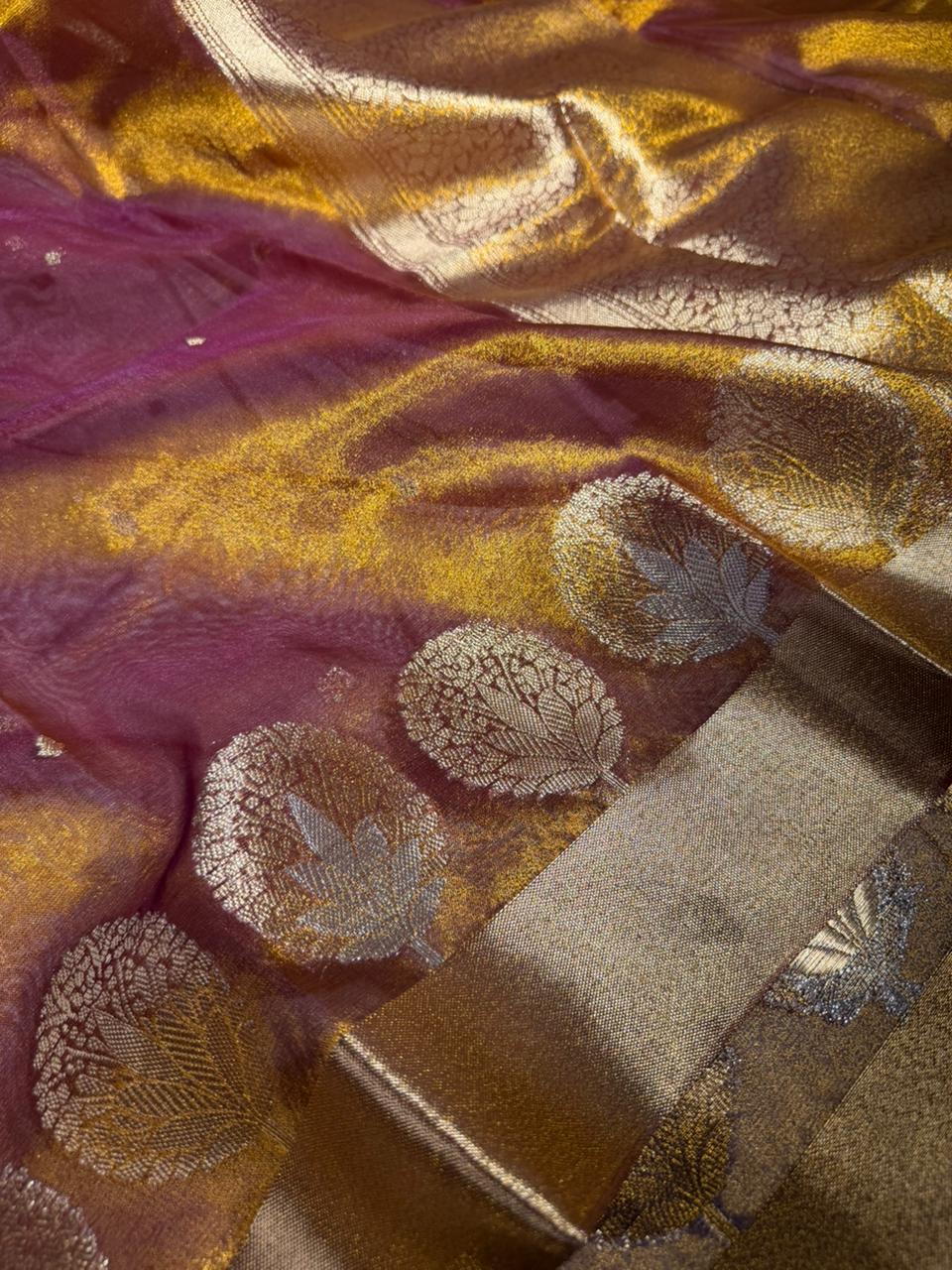 Dhoop Chaun Tissue Silk Heritage Weave Banarasi Saree