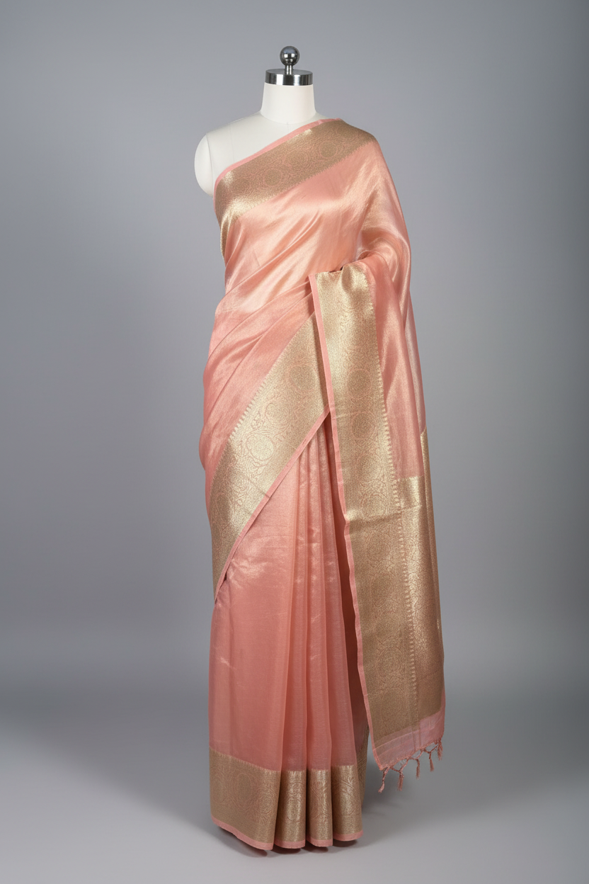 Dhoop Chaon Pure Tissue Silk Banarasi Saree