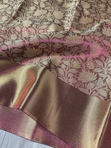 Dual Shaded Glass Tissue Silk Zari Floral Banarasi Saree