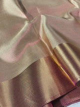 Dual Shaded Glass Tissue Silk Zari Floral Banarasi Saree