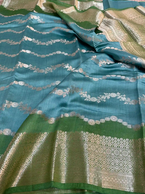 Dual Shade Pure Chiniya Silk Banarasi Saree