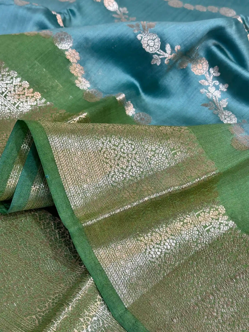 Dual Shade Pure Chiniya Silk Banarasi Saree