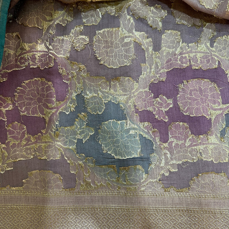 Multi Pure Munga Silk Hand Painted Banarasi Saree