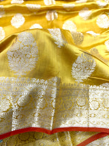 Dark Mustard Pure Chiniya Silk