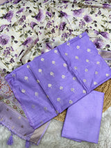 Lavender Shade Banarasi Silk Suit Set