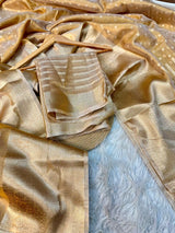 Eccentric Copper Gold Tissue Silk Banarasi Saree