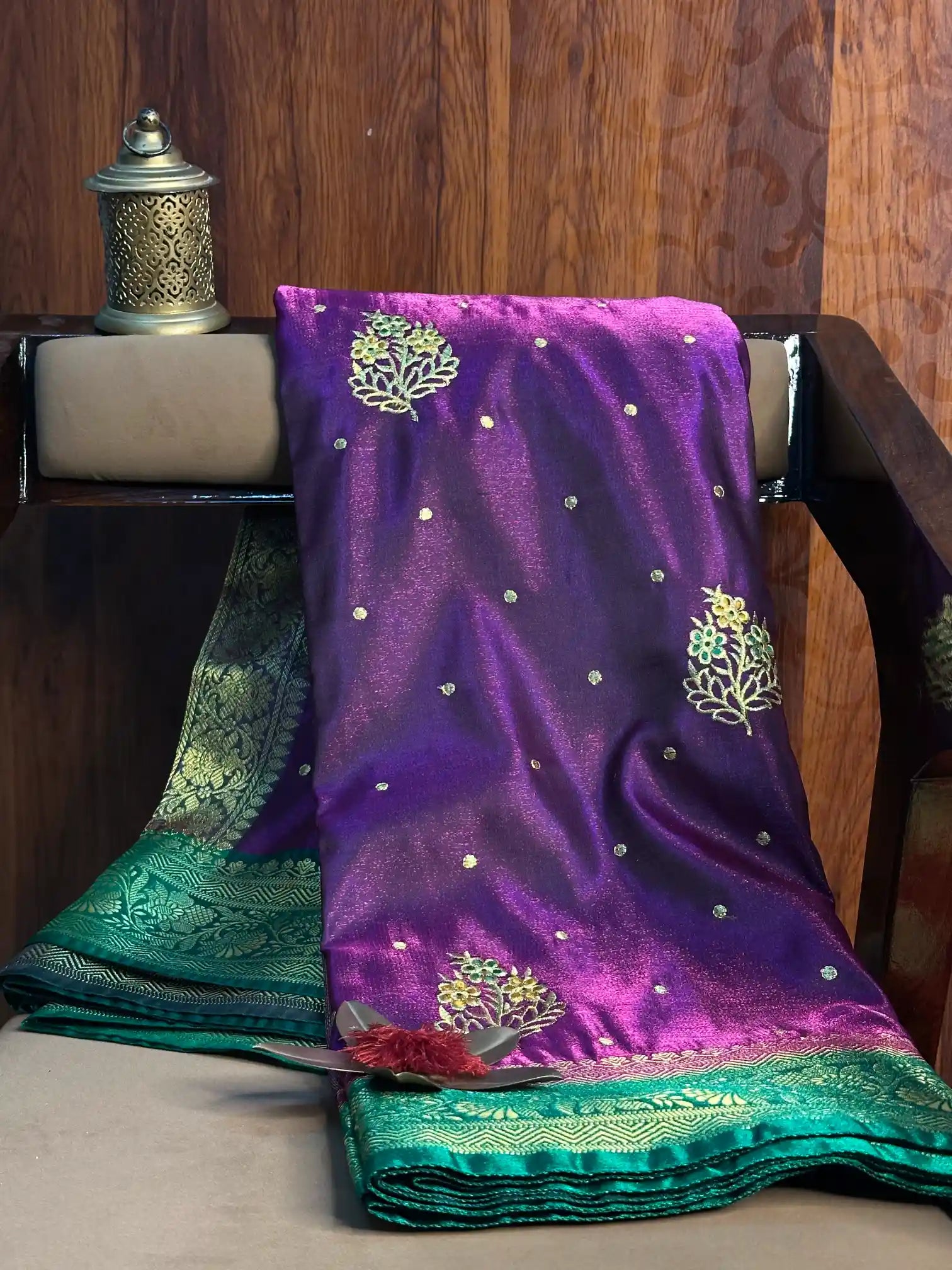 Eccentric Premium Satin Silk Embroidered Banarasi Saree