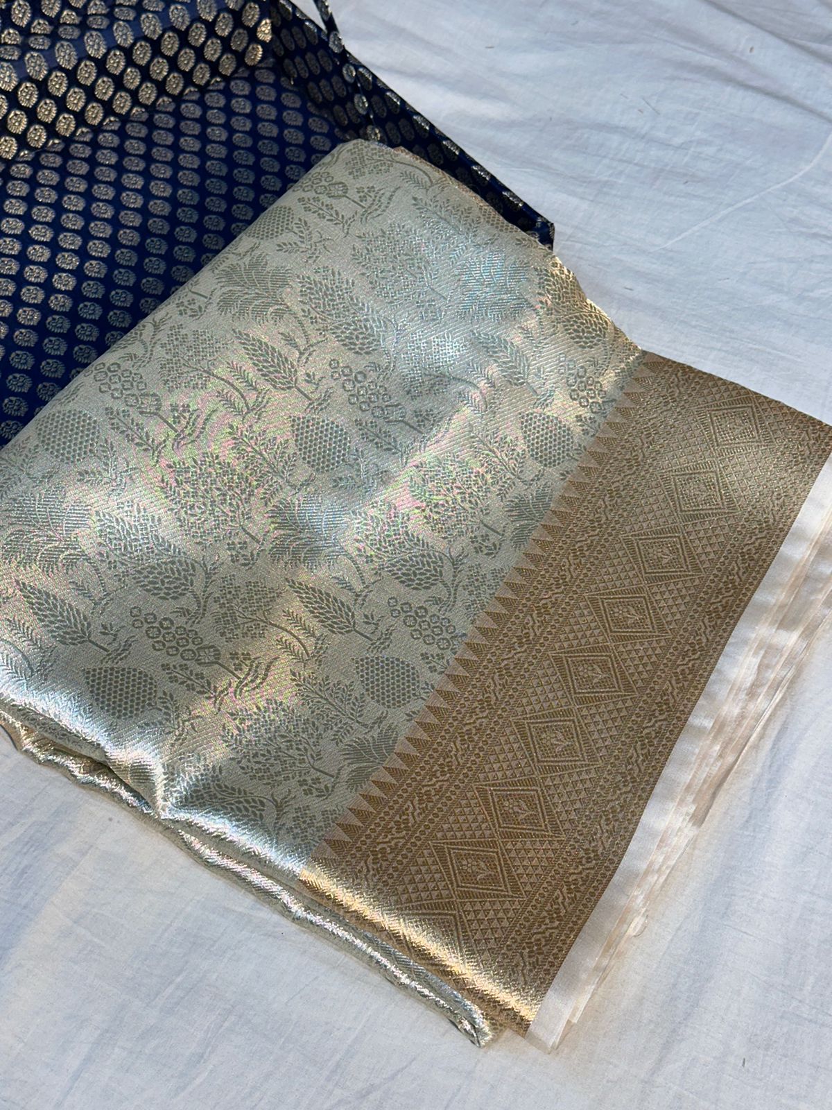 Eccentric Pure Tissue Silk Embossed Brocade Weave Banarasi Saree