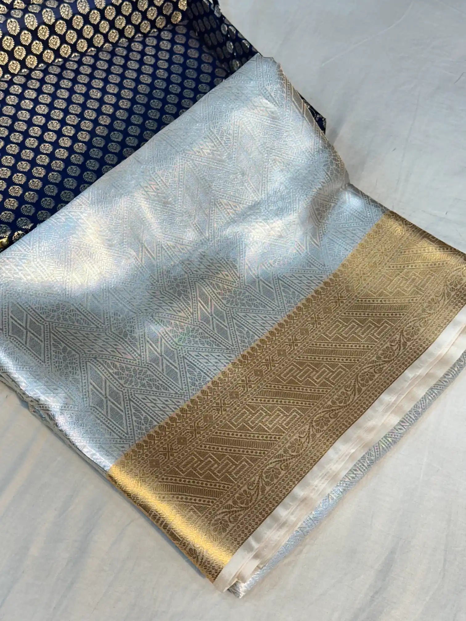 Eccentric Pure Tissue Silk Embossed Brocade Weave Banarasi Saree