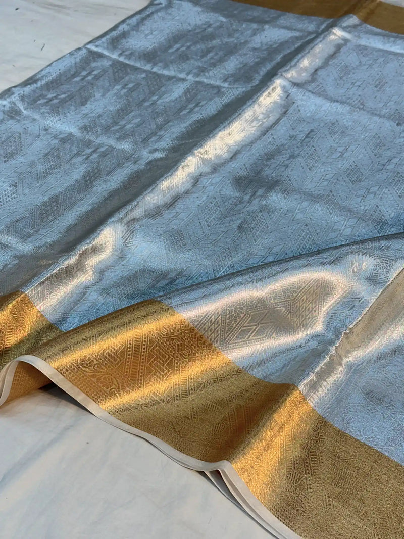 Eccentric Pure Tissue Silk Embossed Brocade Weave Banarasi Saree
