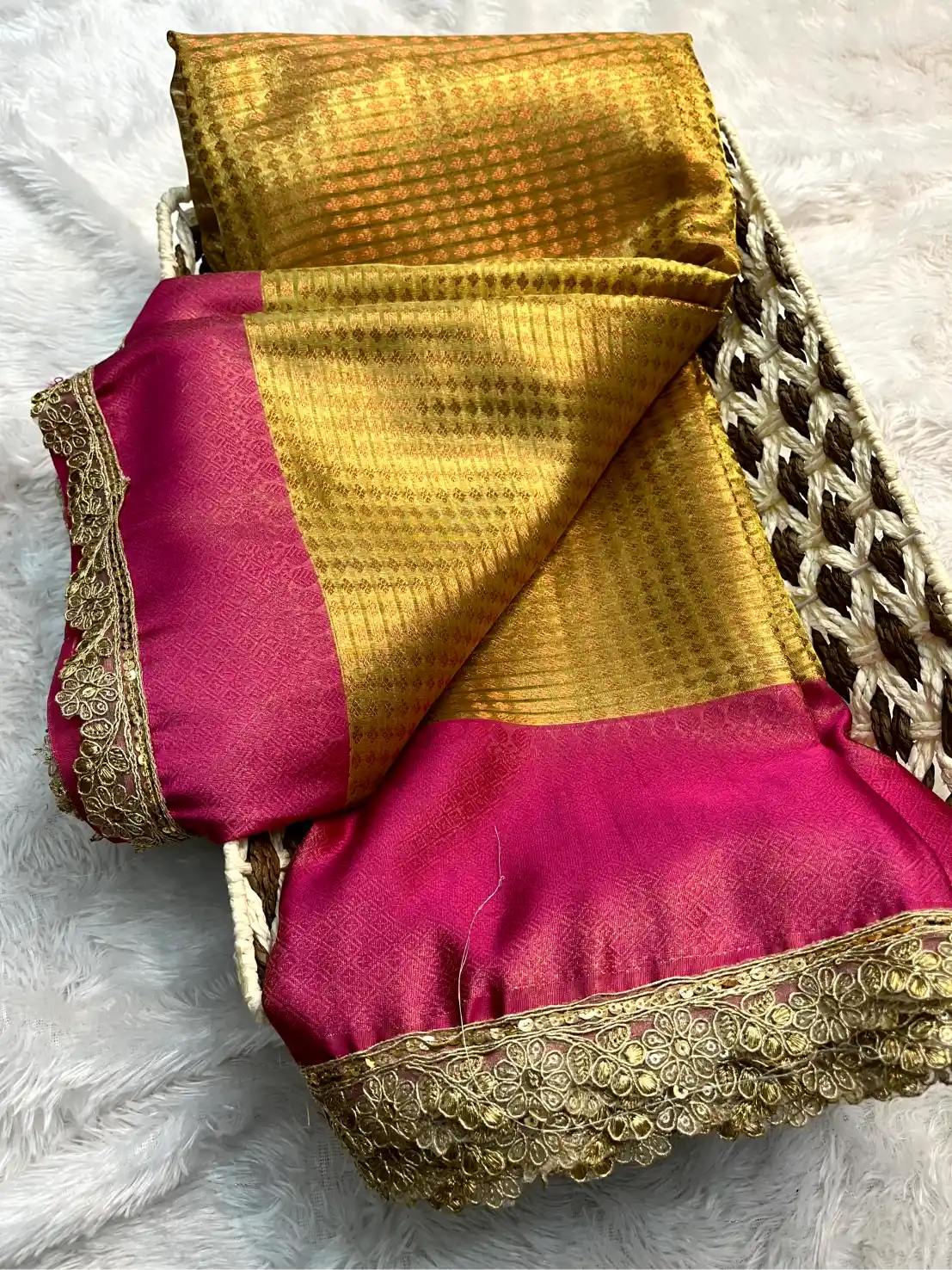 Eccentric Soft Silk Designer Lace Work Banarasi Saree