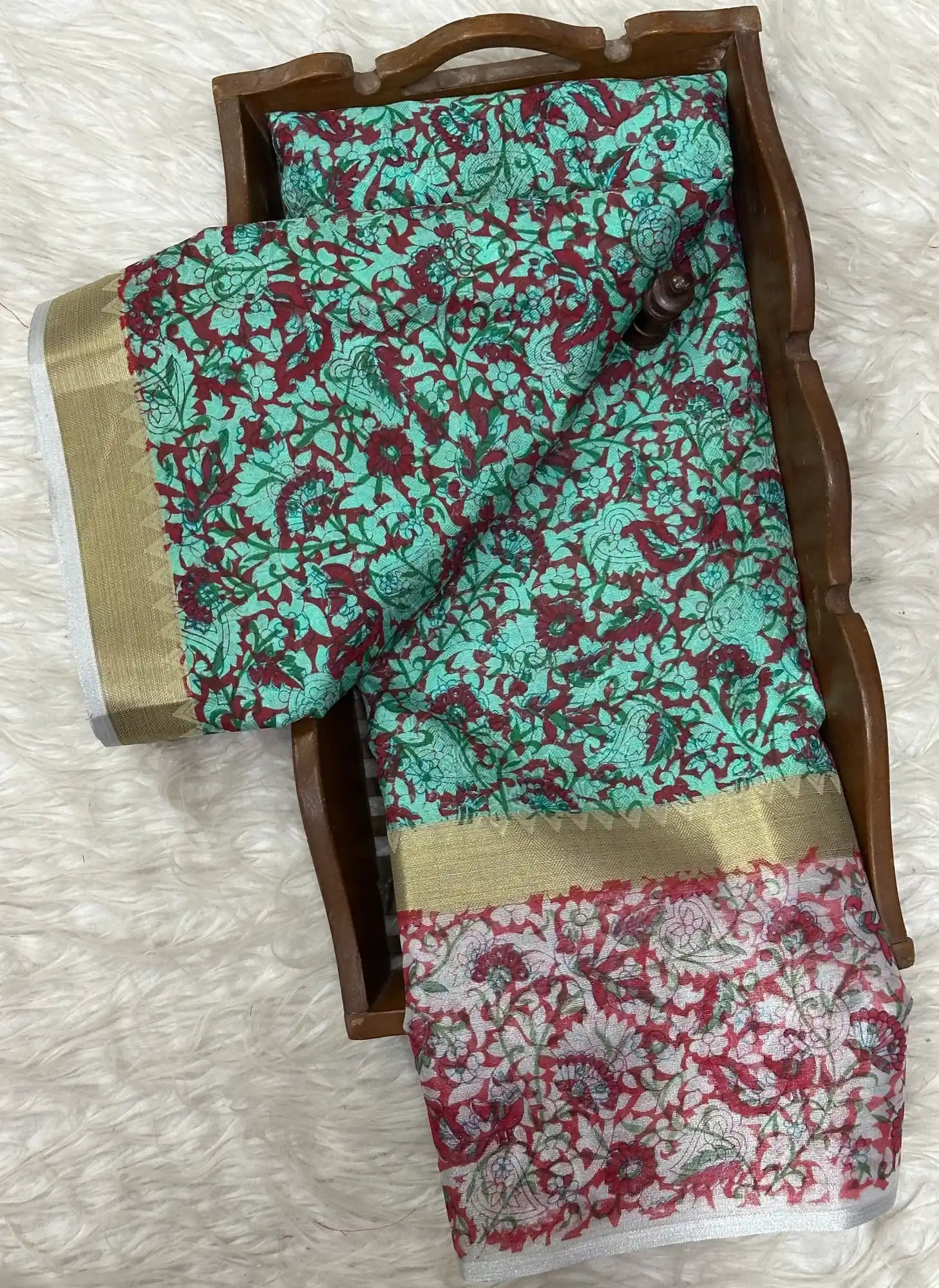 Eccentric Soft Silk Designer Printed Banarasi Saree