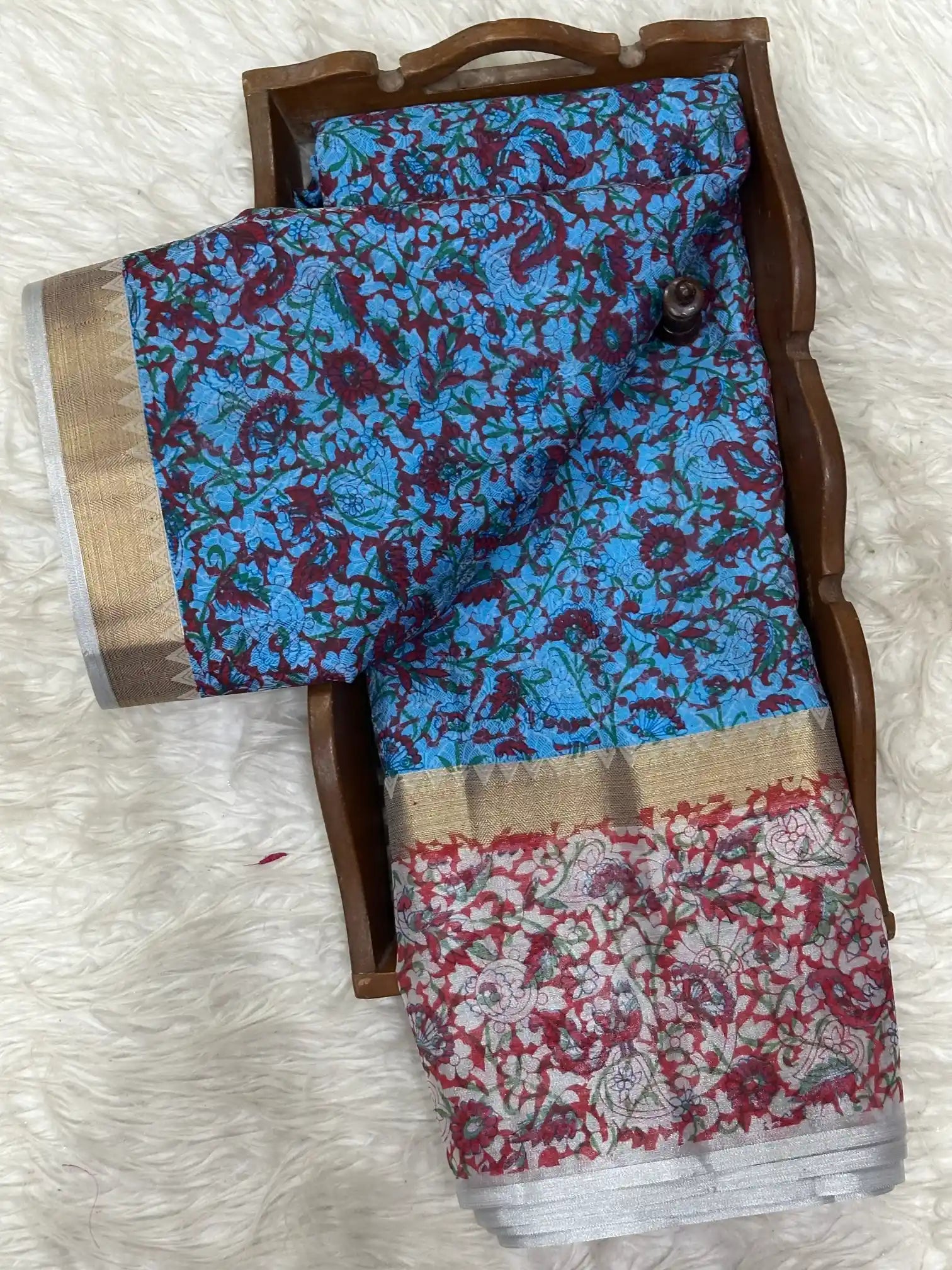 Eccentric Soft Silk Designer Printed Banarasi Saree