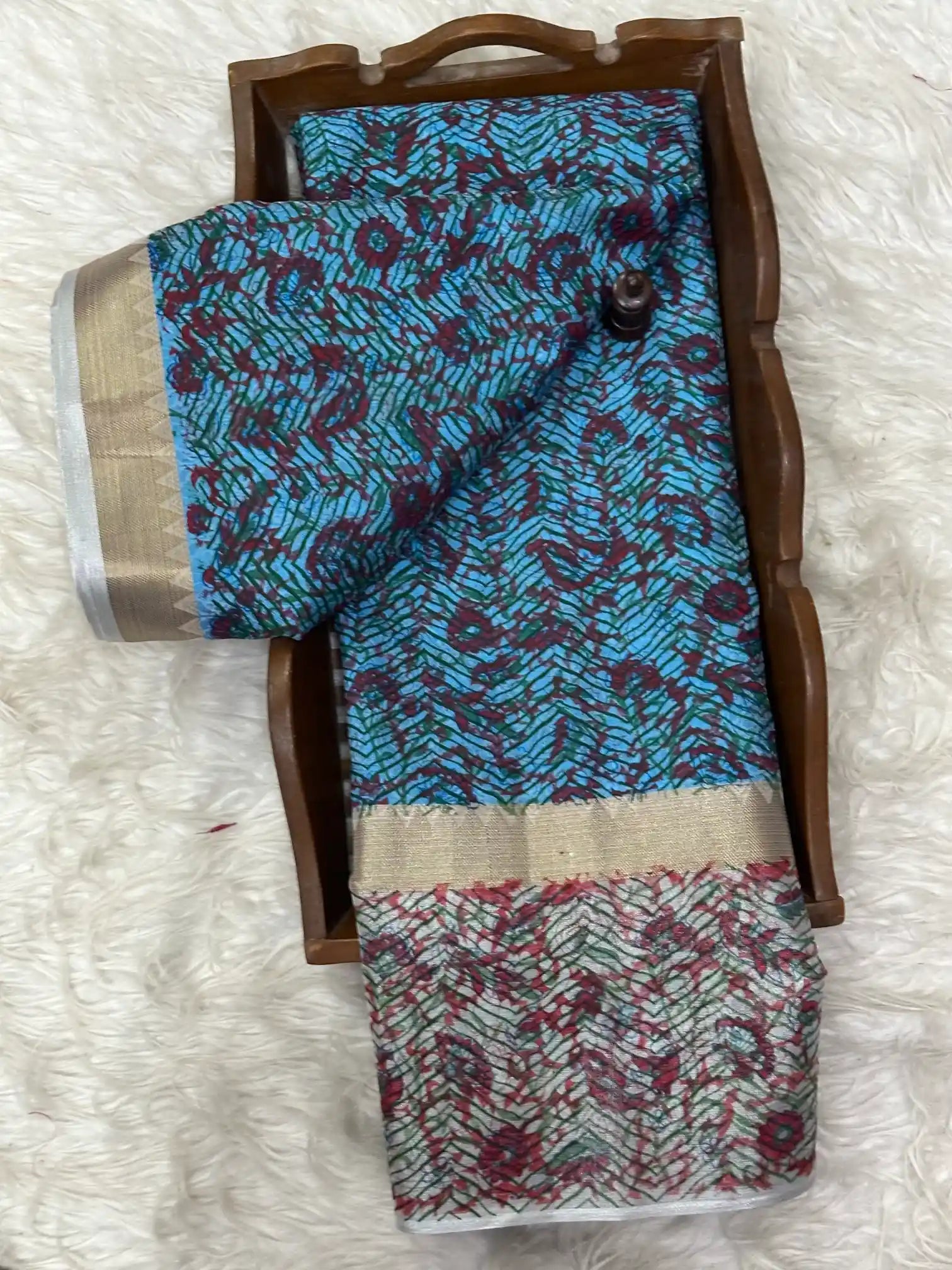 Eccentric Soft Silk Designer Printed Banarasi Saree