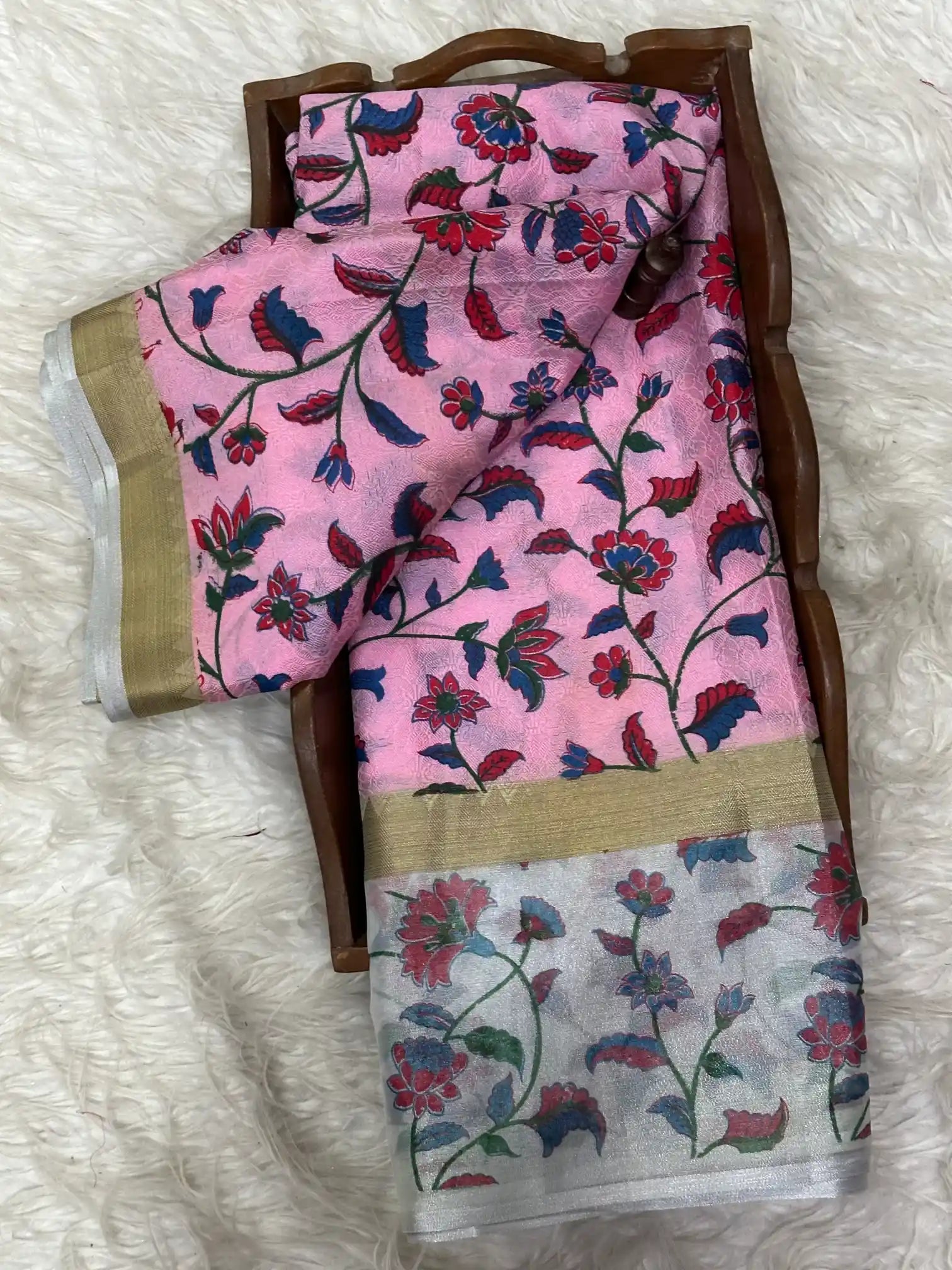 Eccentric Soft Silk Designer Printed Banarasi Saree
