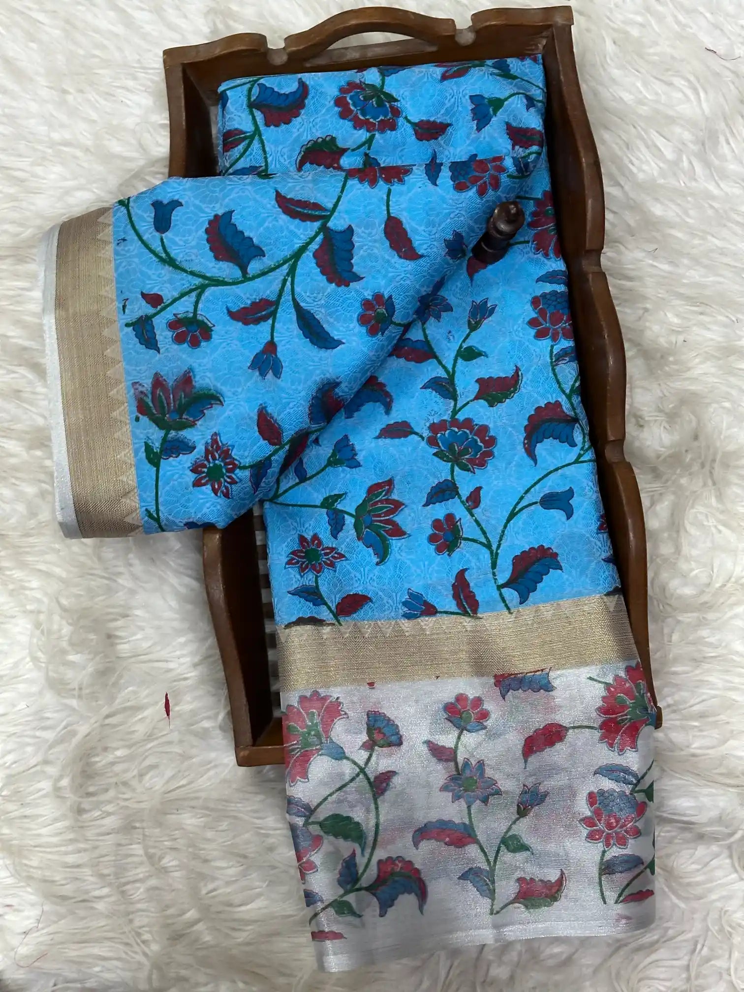 Eccentric Soft Silk Designer Printed Banarasi Saree