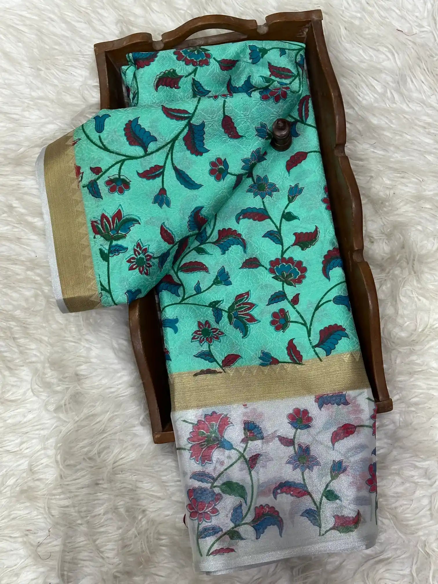 Eccentric Soft Silk Designer Printed Banarasi Saree