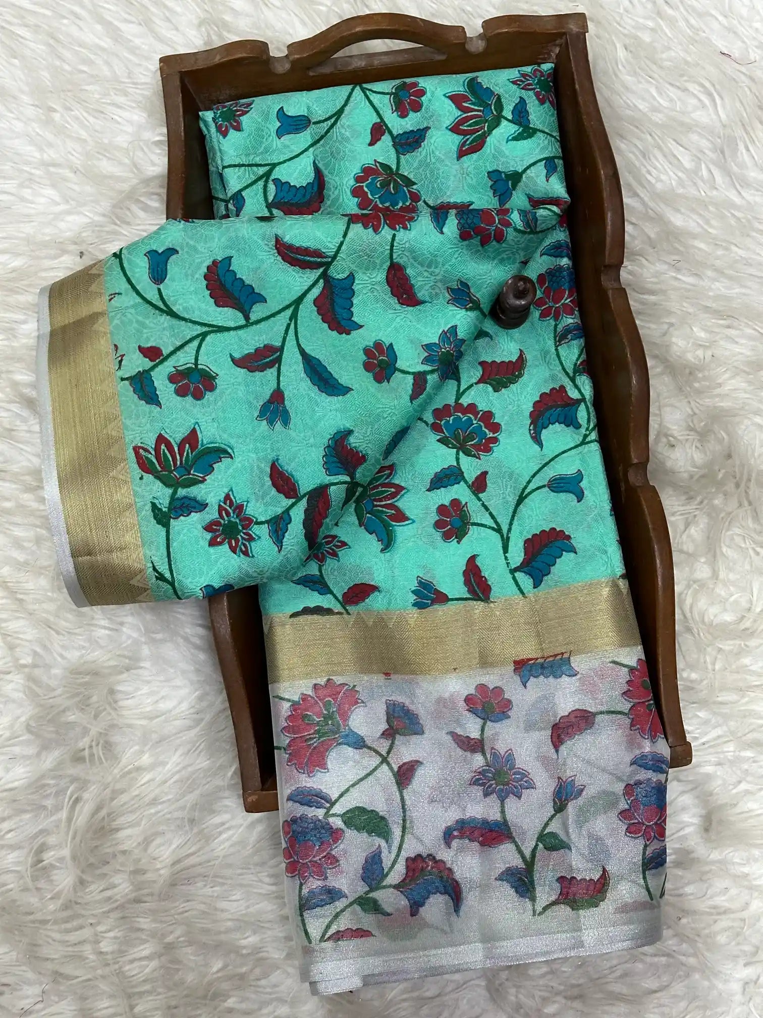 Eccentric Soft Silk Designer Printed Banarasi Saree