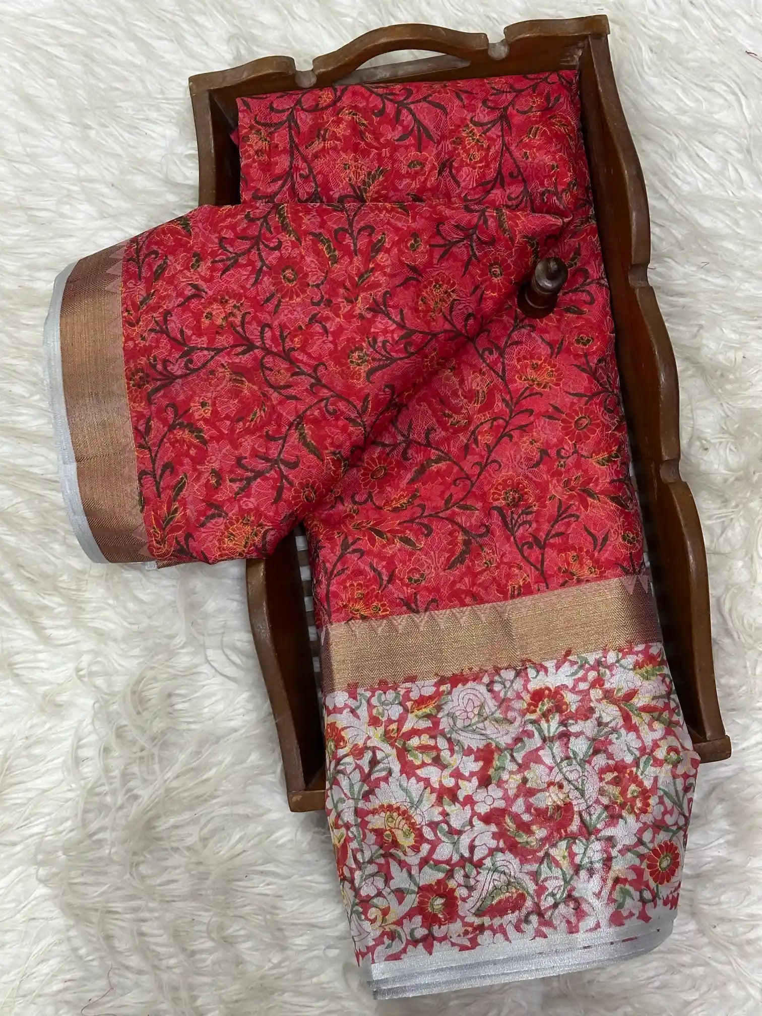 Eccentric Soft Silk Designer Printed Banarasi Saree