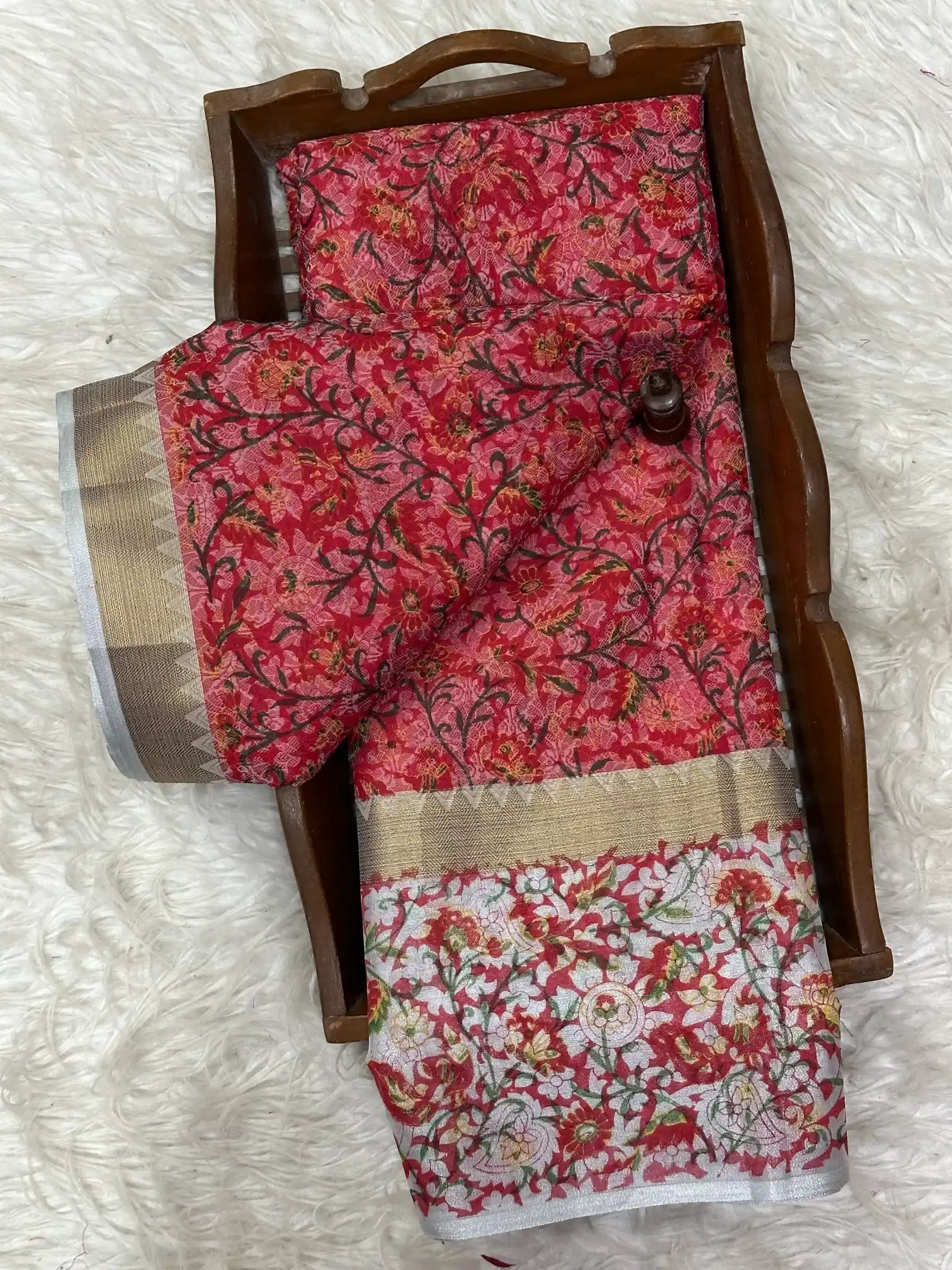 Eccentric Soft Silk Designer Printed Banarasi Saree