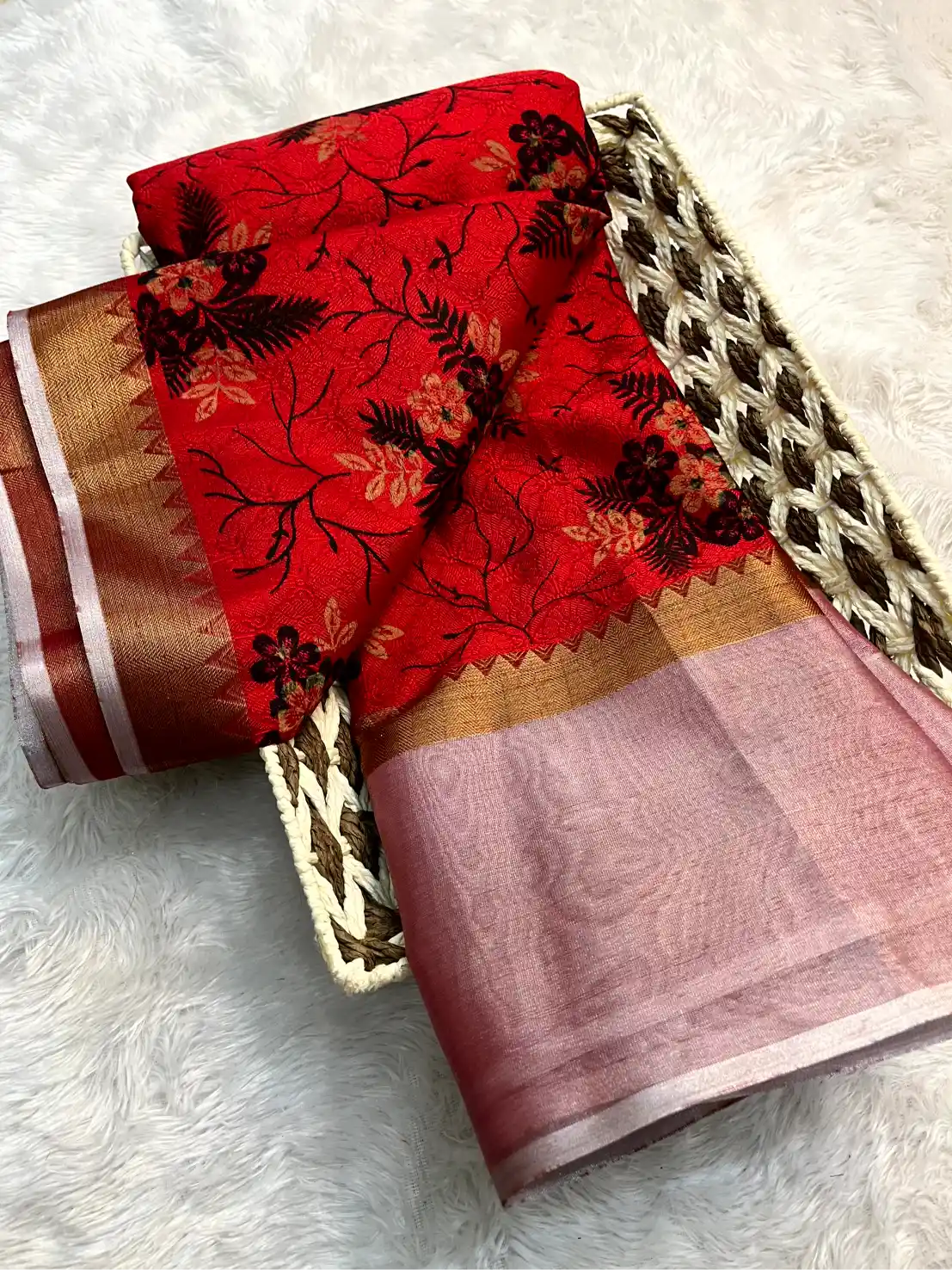 Eccentric Soft Silk Designer Printed Banarasi Saree