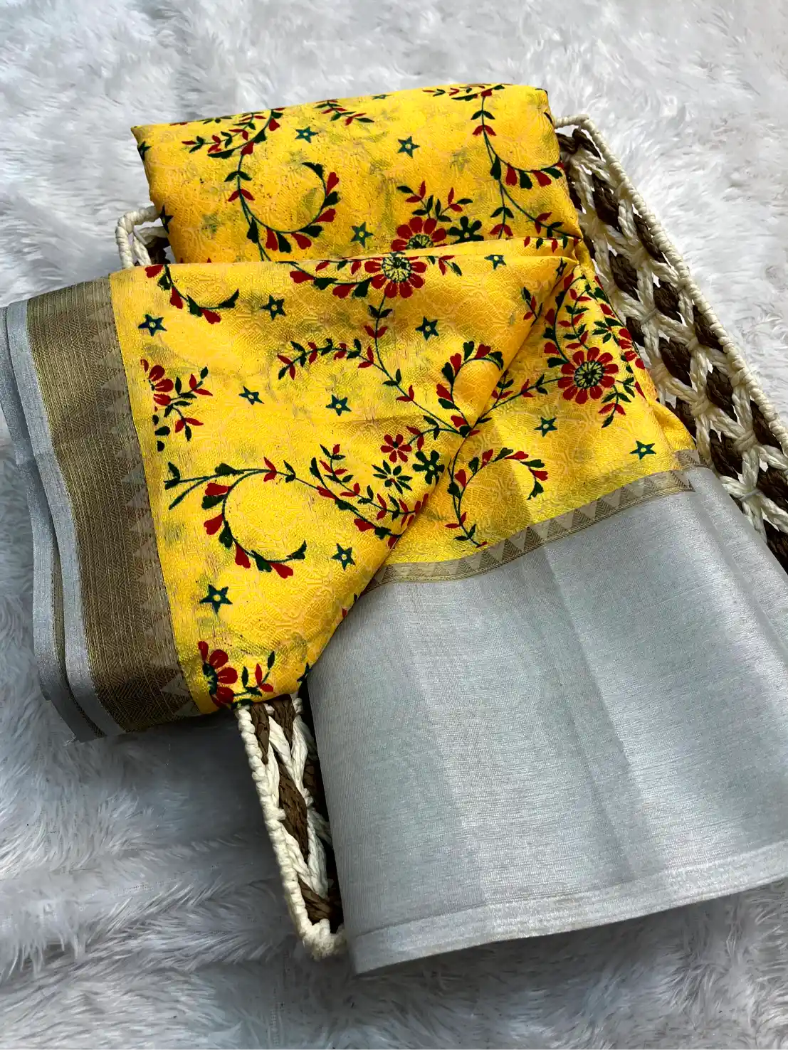 Eccentric Soft Silk Designer Printed Banarasi Saree