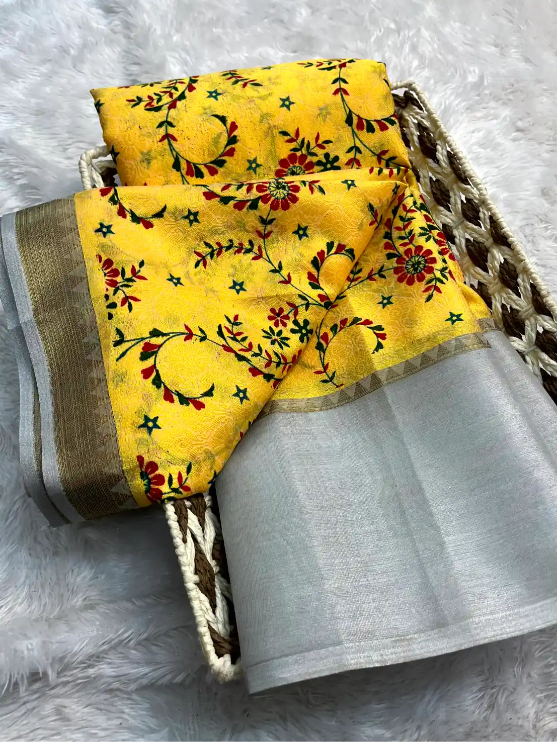 Eccentric Soft Silk Designer Printed Banarasi Saree