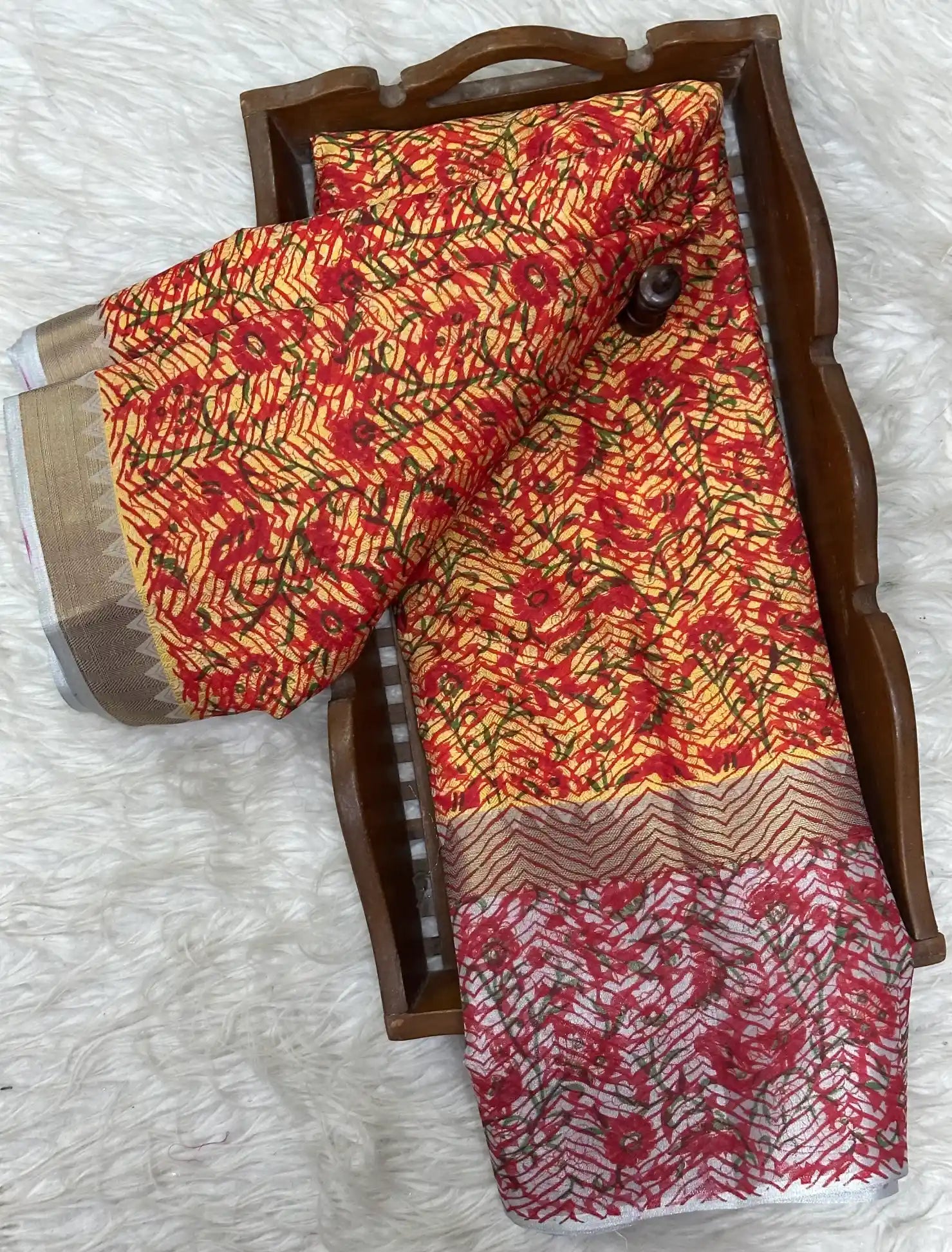 Eccentric Soft Silk Designer Printed Banarasi Saree