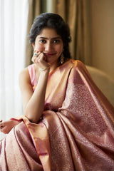 Eccentric Sai Pallavi Ma’am Inspired Kanjivaram Brocade Tissue Silk Saree in Dual Shaded Concept