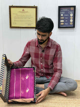 Electric Rani Pink Handwoven Pure Tissue Silk Banarasi Saree