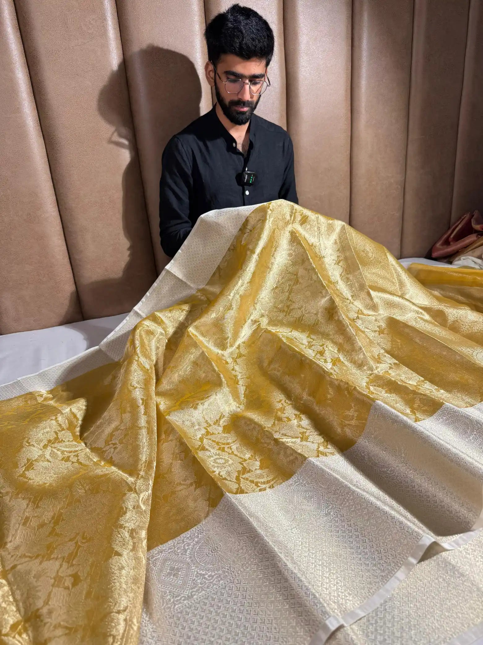 Embossed Floral Soft Tissue Silk Banarasi