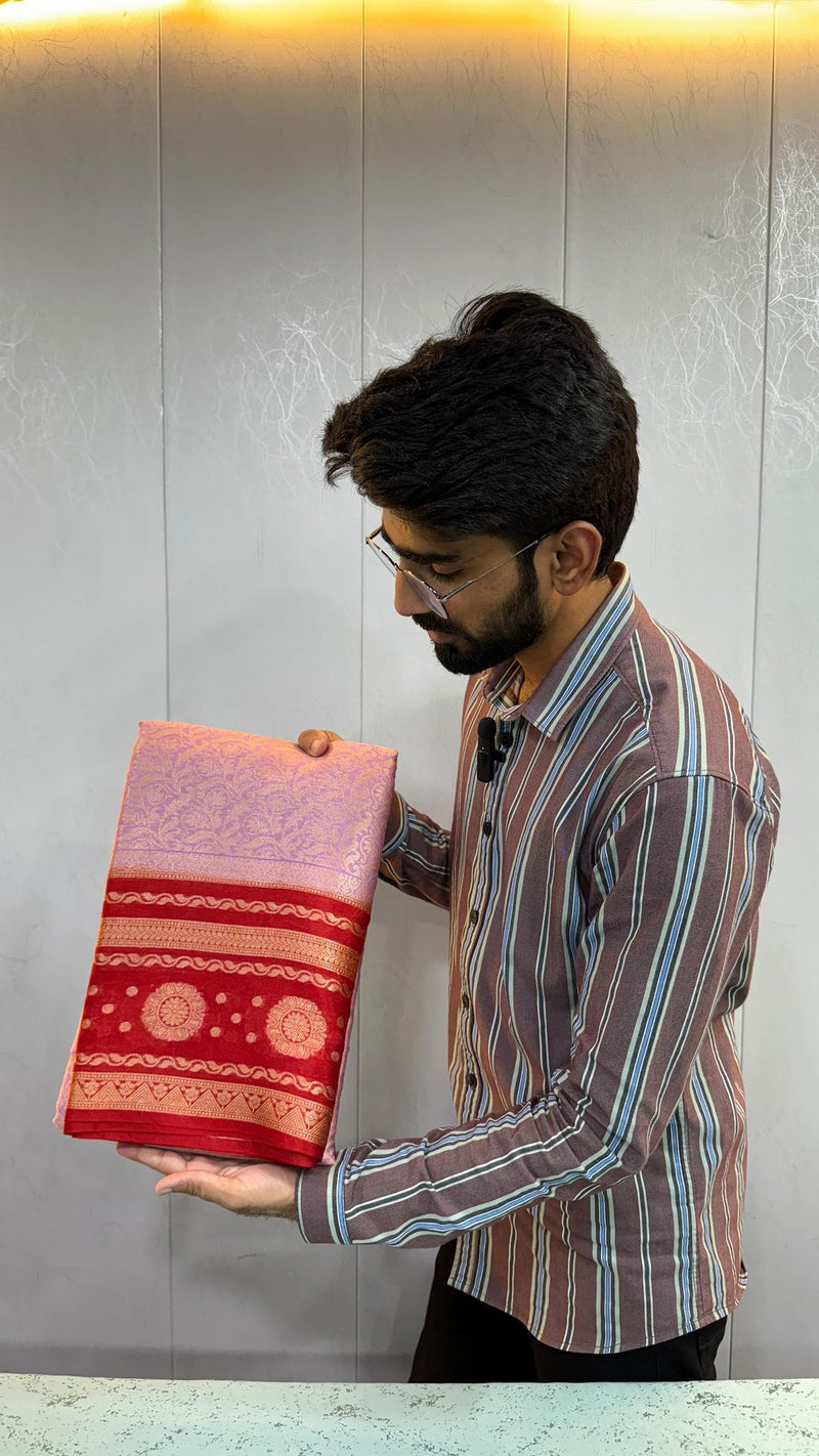 Embossed Pattu Silk Banarasi Saree