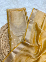 Exclusive Goldish Yellow Tissue Silk Suit