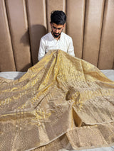 Exclusive Copper Tissue Silk Saree with rich pallu and blouse