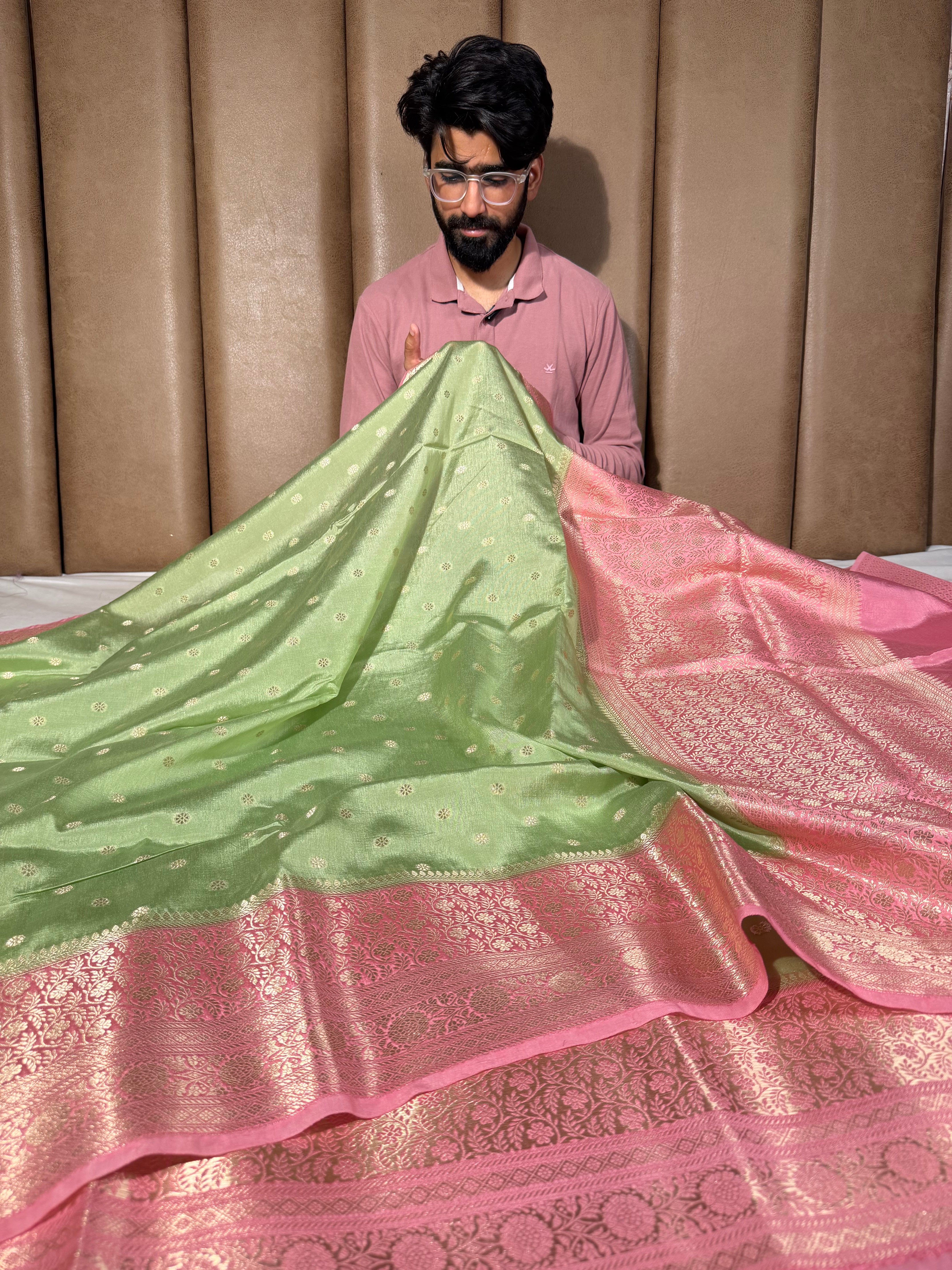 Mint Green Traditional Soft Georgette Banarasi Saree