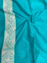 Firozi Blue Chiffon Khaddi Buta Banarasi Saree