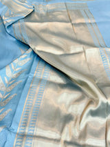 Firozi Pure Katan Silk Banarasi Saree