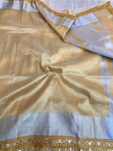 Golden Tissue Silk Rich Silver Zari Banarasi Saree