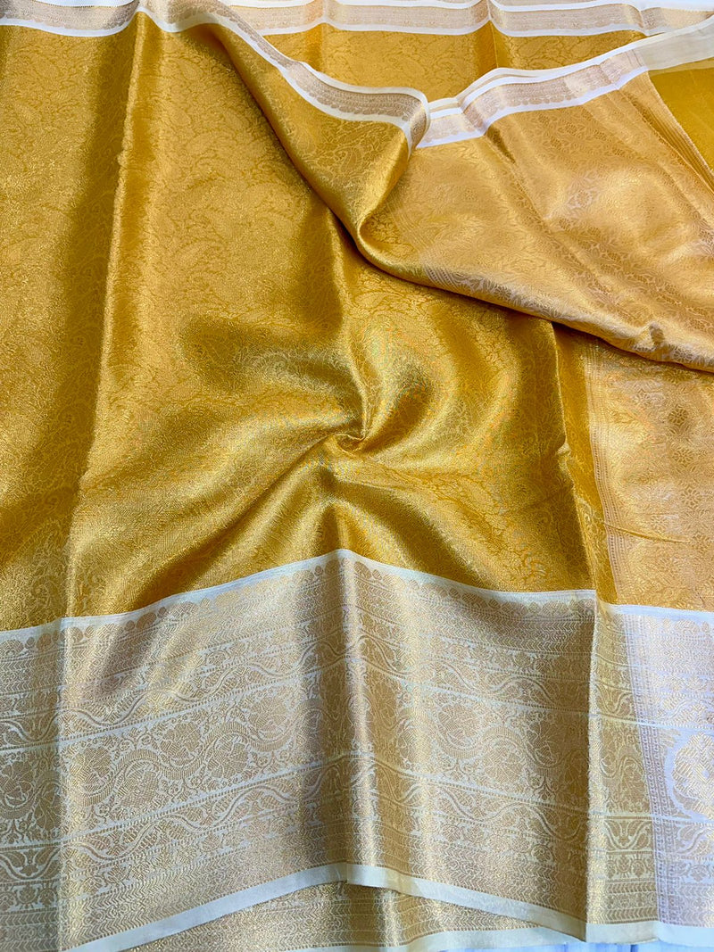 Golden Kanjeevaram Tissue Silk Bridal Saree