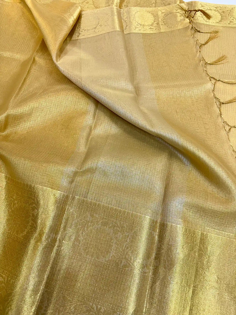 Golden Kota Tissue Silk Jacquard Banarasi Saree