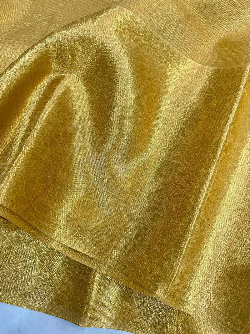 Golden Kota Tissue Silk Jacquard Banarasi Saree