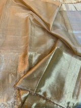 Golden Kota Tissue Silk Jarkan Work Saree