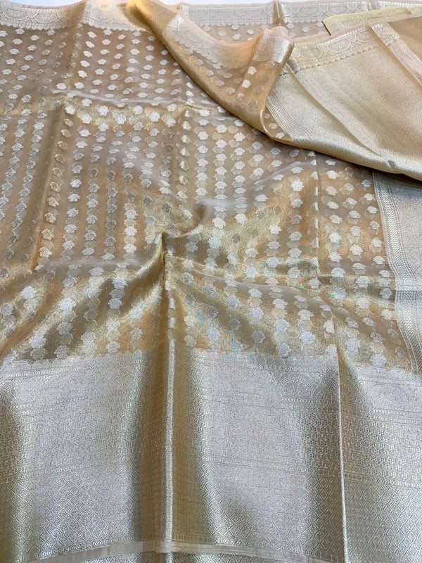 Golden Tissue Silk Buti Banarasi Saree