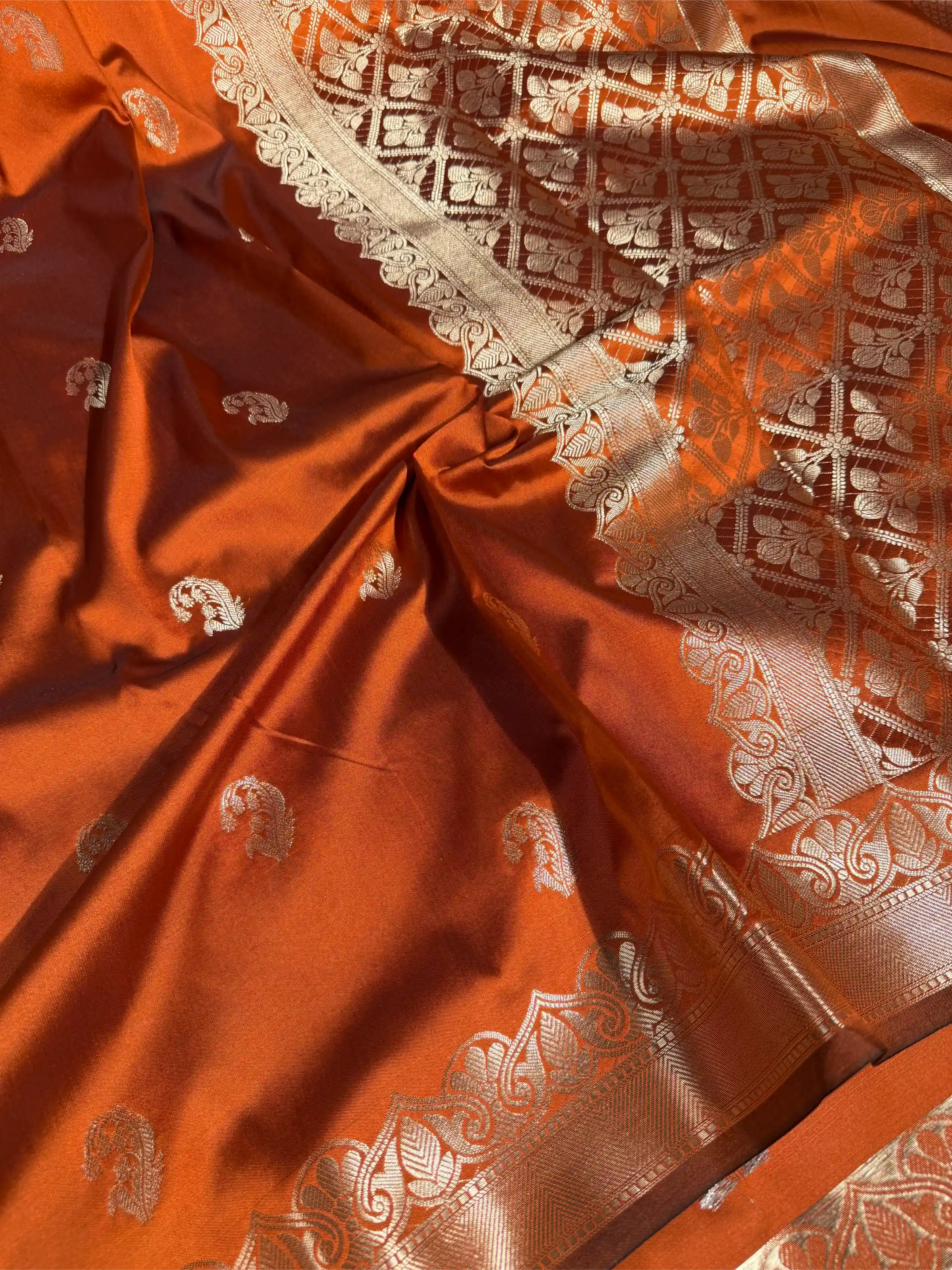 Goldish Mustard Semi Katan Heritage Banarasi Saree