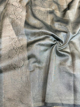 Gray Tissue Silk Lace Attached Banarasi Saree