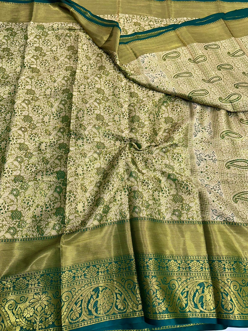 Green Kanjeevaram Tissue Silk Meenakari Banarasi Saree