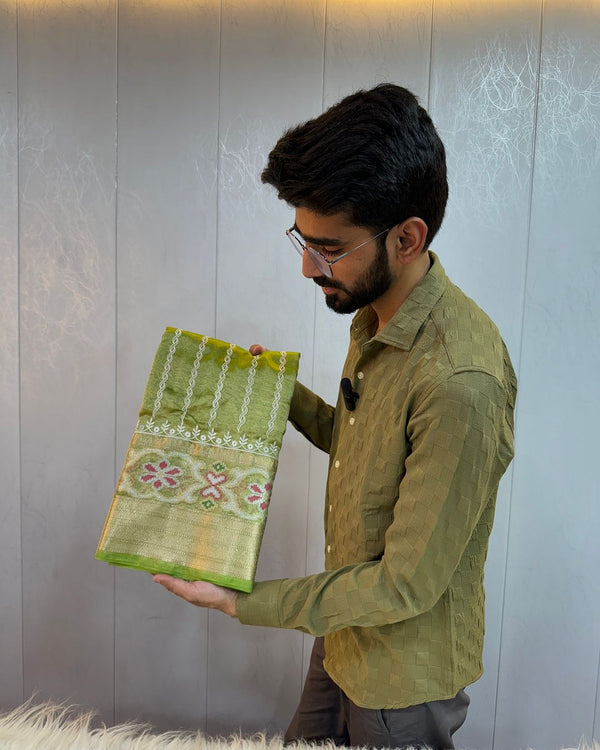 Green Tissue Silk Saree